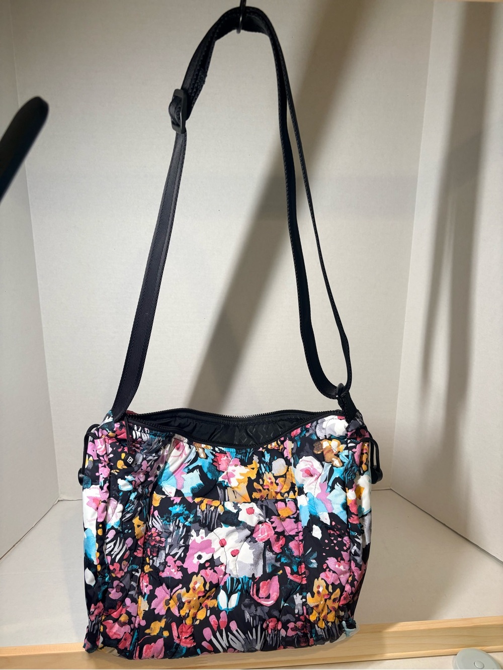 Vera Bradley Black Multi Floral Quilted Crossbody
